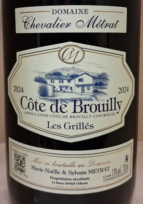 150cl - Les Grillés 2024 AOC Côte de Brouilly - Domaine Chevalier Métrat