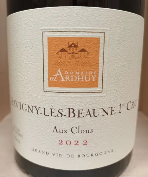 75cl  Aux Clous 2022 AOC Savigny-Lès-Beaune 1er Cru rouge - Domaine d'Ardhuy