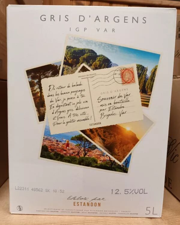 Bag In Box 10 litres Gris d'Argen 2024 IGP Var - Cave d'Estandon