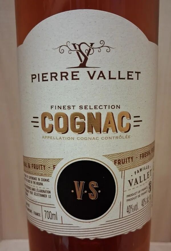 70cl Pierre Vallet VS  40°  - A.O.C. Cognac