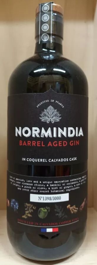 70cl Normindia Barrel Aged Gin 44,1° Distillerie Coquerel France