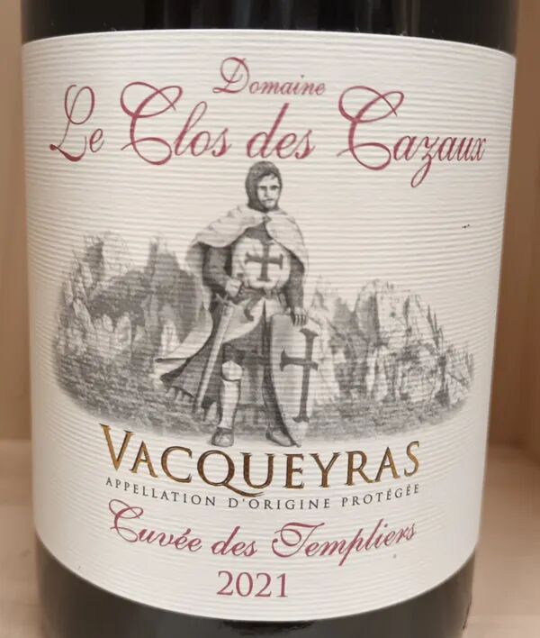 75cl  Cuvée des Templiers 2021 AOP Vacqueyras - Domaine Le Clos des Cazaux